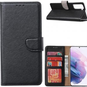 Hoesje geschikt voor Samsung Galaxy A72 - Bookcase Zwart - portemonnee hoesje