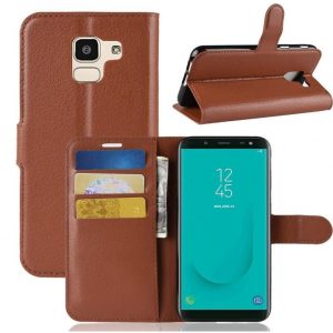 Hoesje geschikt voor Samsung Galaxy J6 (2018) - Bookcase Bruin - portemonnee hoesje