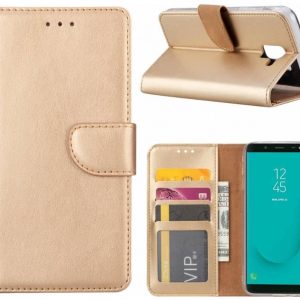 Hoesje geschikt voor Samsung Galaxy J6+ (2018) - Bookcase Goud - portemonnee hoesje