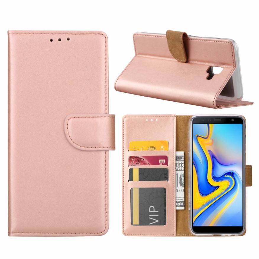 Hoesje geschikt voor Samsung Galaxy J6+ (2018) - Bookcase Rose Goud - portemonnee hoesje