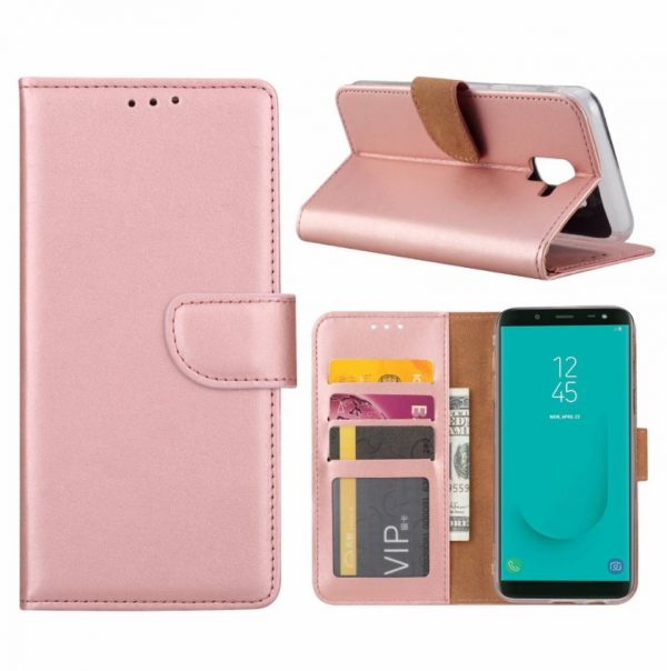 Hoesje geschikt voor Samsung Galaxy J6 (2018) - Bookcase Rose Goud - portemonnee hoesje