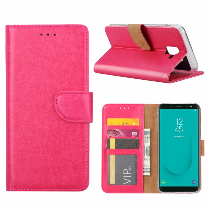 Hoesje geschikt voor Samsung Galaxy J6 (2018) - Bookcase Roze - portemonnee hoesje