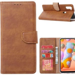 Hoesje geschikt voor Samsung Galaxy M11 - Bookcase Bruin - portemonnee hoesje