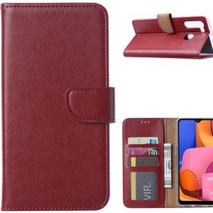 Hoesje geschikt voor Samsung Galaxy M11 - Bookcase Wijnrood - portemonnee hoesje