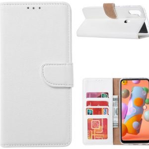 Hoesje geschikt voor Samsung Galaxy M11 - Bookcase Wit - portemonnee hoesje