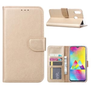 Hoesje geschikt voor Samsung Galaxy M20 Power - Bookcase Goud - portemonnee hoesje