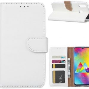 Hoesje geschikt voor Samsung Galaxy M20 Power - Bookcase Wit - portemonnee hoesje