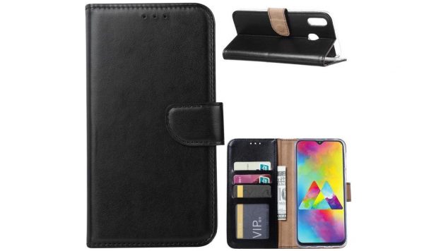 Hoesje geschikt voor Samsung Galaxy M20 Power - Bookcase Zwart - portemonnee hoesje