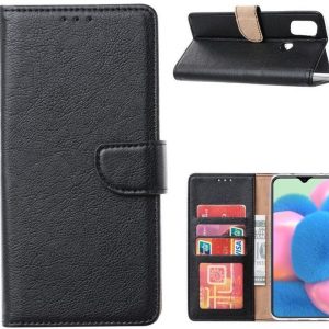 Hoesje geschikt voor Samsung Galaxy M21 - Bookcase Zwart - portemonnee hoesje