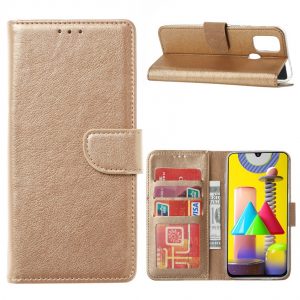 Hoesje geschikt voor Samsung Galaxy M31 - Bookcase Goud - portemonnee hoesje