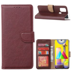 Hoesje geschikt voor Samsung Galaxy M31 - Bookcase Wijnrood - portemonnee hoesje