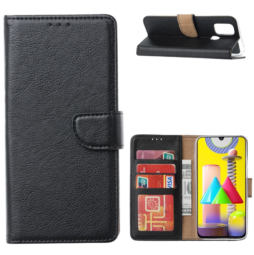 Hoesje geschikt voor Samsung Galaxy M31 - Bookcase Zwart - portemonnee hoesje