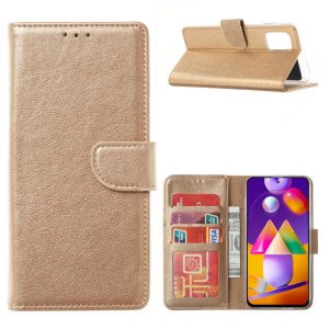 Hoesje geschikt voor Samsung Galaxy M31s - Bookcase Goud - portemonnee hoesje