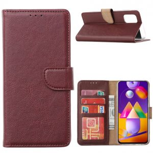 Hoesje geschikt voor Samsung Galaxy M31s - Bookcase Wijnrood - portemonnee hoesje