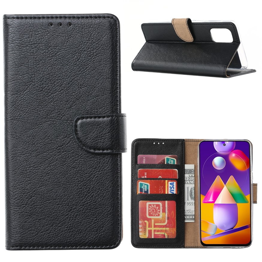 Hoesje geschikt voor Samsung Galaxy M31s - Bookcase Zwart - portemonnee hoesje