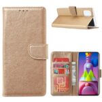 Hoesje geschikt voor Samsung Galaxy M51 - Bookcase Goud - portemonnee hoesje