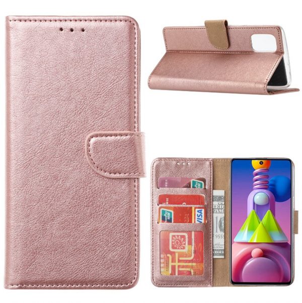 Hoesje geschikt voor Samsung Galaxy M51 - Bookcase Rose Goud - portemonnee hoesje