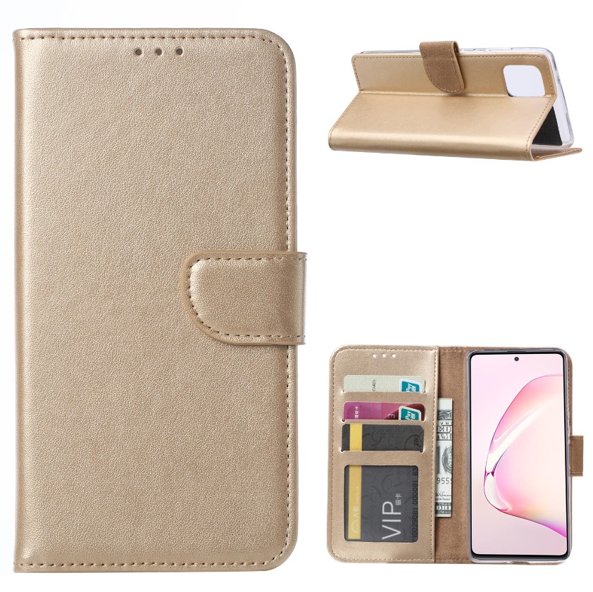 Hoesje geschikt voor Samsung Galaxy Note 10 Lite - Bookcase Goud - portemonnee hoesje