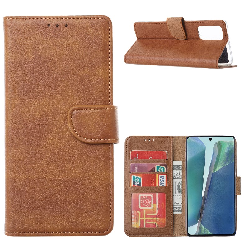 Hoesje geschikt voor Samsung Galaxy Note 20 - Bookcase Bruin - portemonnee hoesje