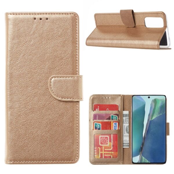 Hoesje geschikt voor Samsung Galaxy Note 20 - Bookcase Goud - portemonnee hoesje