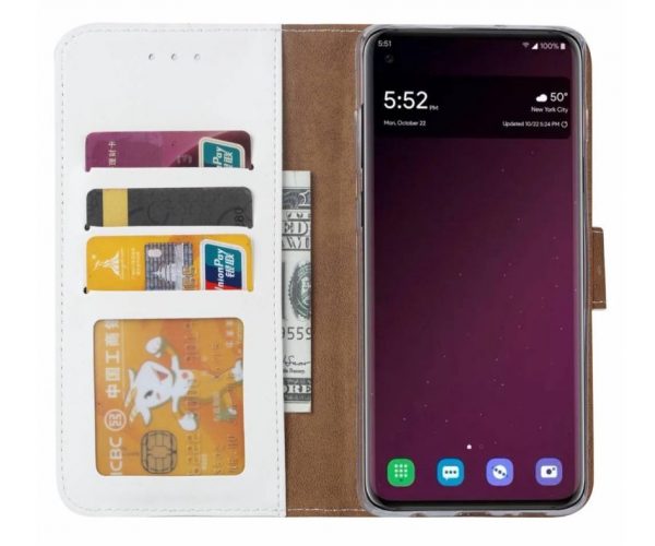 Hoesje geschikt voor Samsung Galaxy S10 - Bookcase Wit - portemonnee hoesje