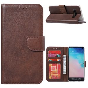 Hoesje geschikt voor Samsung Galaxy S10+ Portemonnee hoesje Bruin