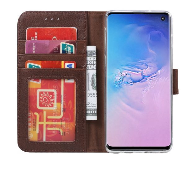 Hoesje geschikt voor Samsung Galaxy S10E - Bookcase Bruin - portemonnee hoesje