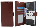 Hoesje geschikt voor Sony Xperia 1 - Bookcase Bruin - portemonnee hoesje