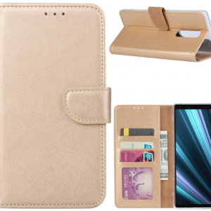 Hoesje geschikt voor Sony Xperia 1 - Bookcase Goud - portemonnee hoesje