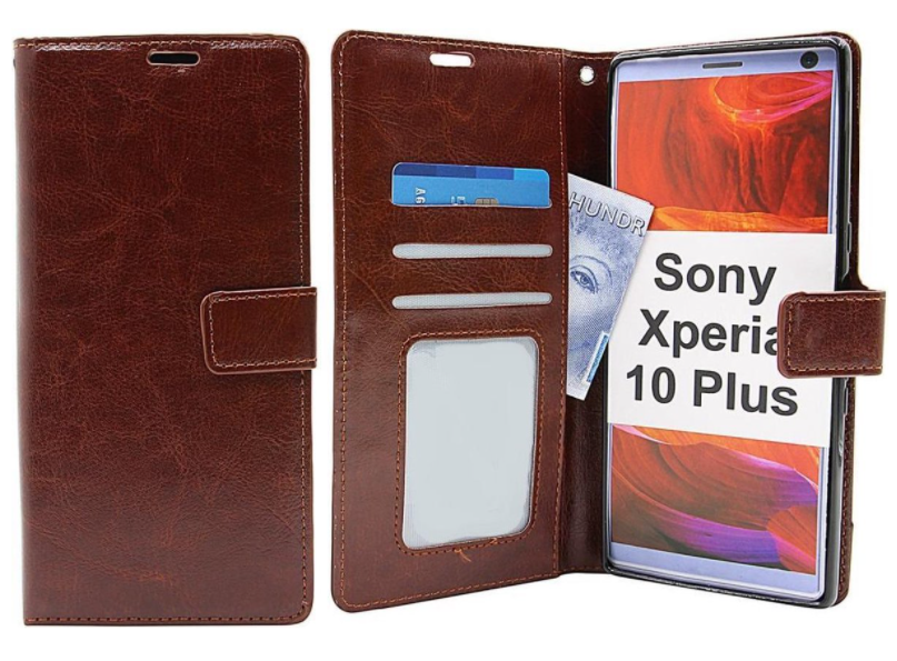 Hoesje geschikt voor Sony Xperia 10 Plus - Bookcase Bruin - portemonnee hoesje