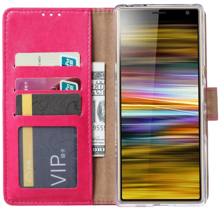 Hoesje geschikt voor Sony Xperia 10 Plus - Bookcase Roze - portemonnee hoesje