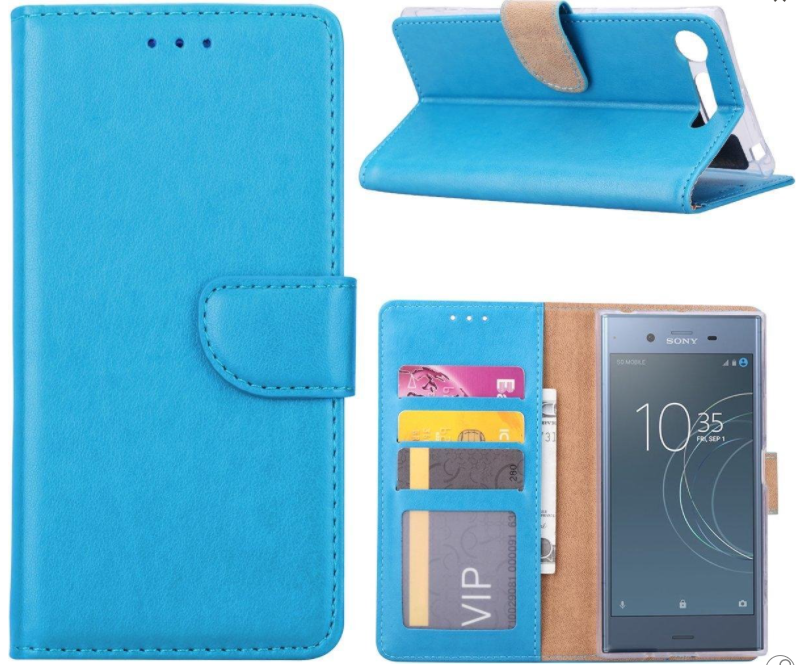 Hoesje geschikt voor Sony Xperia XZ1 - Bookcase Turquoise - portemonnee hoesje