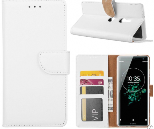 Hoesje geschikt voor Sony Xperia XZ2 - Bookcase Wit - portemonnee hoesje
