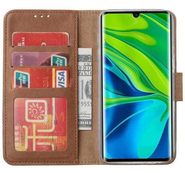 Hoesje geschikt voor Xiaomi Mi Note 10 Lite - Bookcase Bruin - portemonnee hoesje