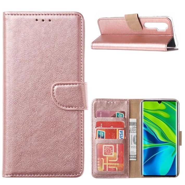 Hoesje geschikt voor Xiaomi Mi Note 10 Lite - Bookcase Rose Goud - portemonnee hoesje