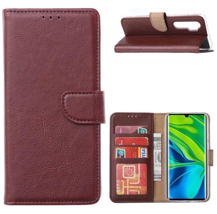 Hoesje geschikt voor Xiaomi Mi Note 10 Lite - Bookcase Wijnrood - portemonnee hoesje