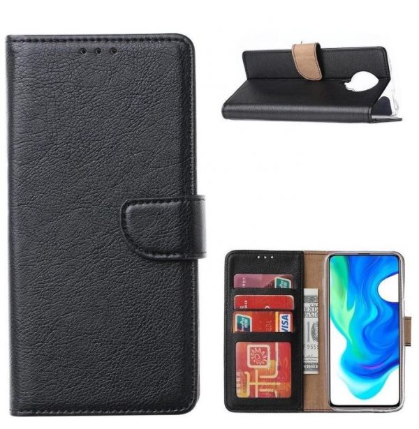 Hoesje geschikt voor Xiaomi Poco X3 - Bookcase Zwart - portemonnee hoesje