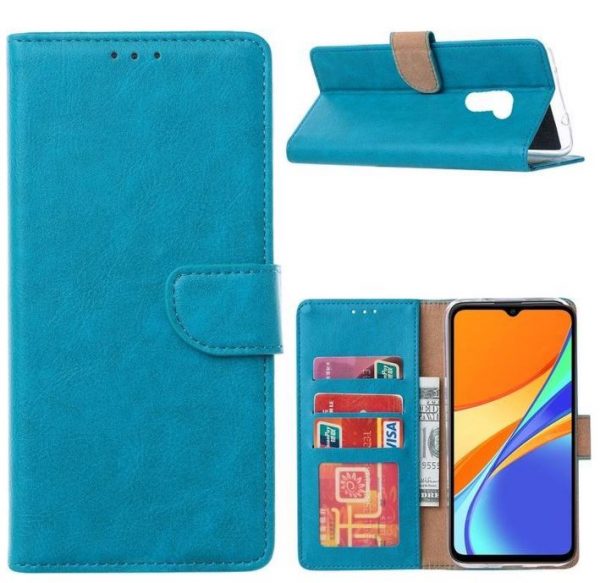 Hoesje geschikt voor Xiaomi Redmi 9 - Bookcase Turquoise - portemonnee hoesje