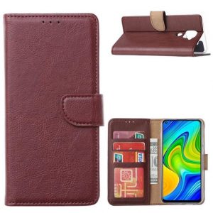 Hoesje geschikt voor Xiaomi Redmi Note 9 - Bookcase Wijnrood - portemonnee hoesje
