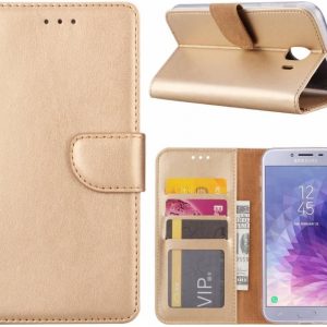 LuxeBass Bookcase geschikt voor Samsung Galaxy J4+ (2018) - Goud