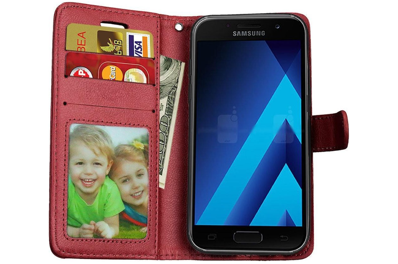 LuxeBass Bookcase geschikt voor Samsung Galaxy J5 (2017) - Bruin