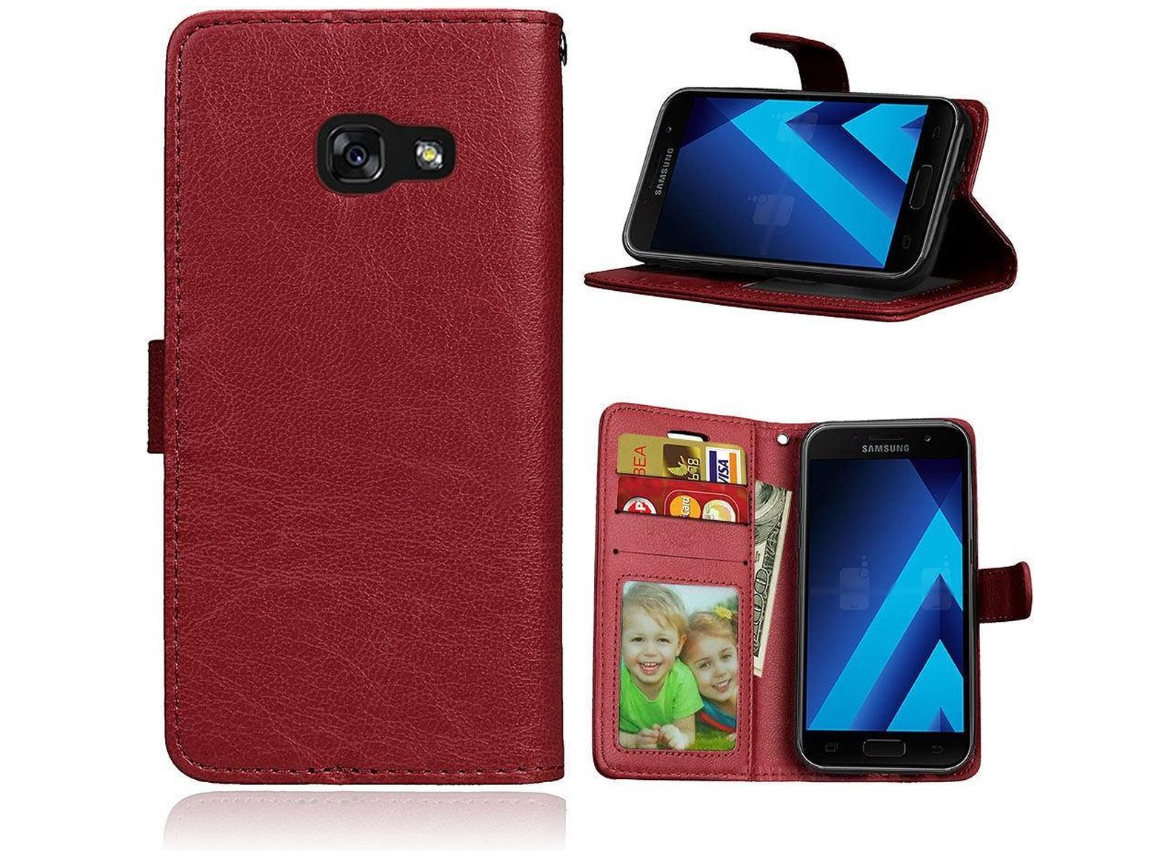 LuxeBass Bookcase geschikt voor Samsung Galaxy J5 (2017) - Bruin