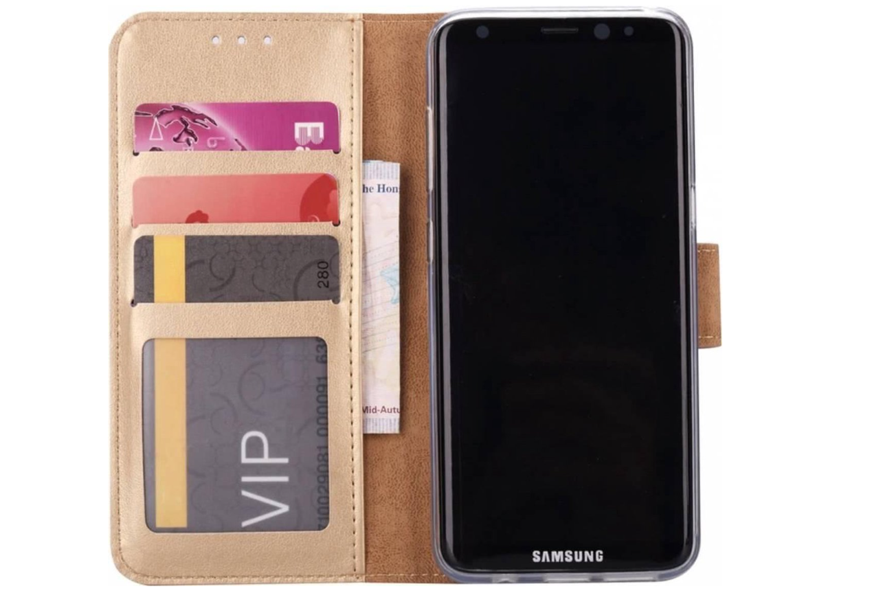LuxeBass Bookcase geschikt voor Samsung Galaxy J5 (2017) - Goud