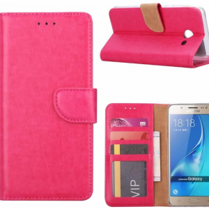 LuxeBass Bookcase geschikt voor Samsung Galaxy J5 (2017) - Roze