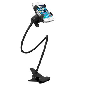 LuxeBass LG G6  tafel telefoonhouder - zwart - klem - statief - handsfree - 360 - Flexibel- Zwanenhals