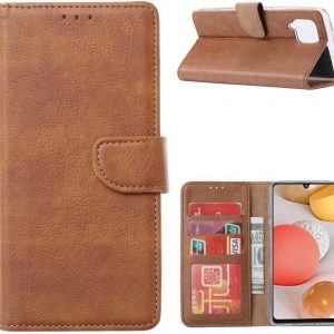 Hoesje geschikt voor Samsung Galaxy A12 - Bookcase Bruin - portemonnee hoesje