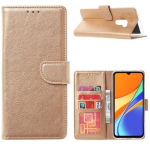 Hoesje geschikt voor Xiaomi Redmi 9A - Bookcase Goud - portemonnee hoesje