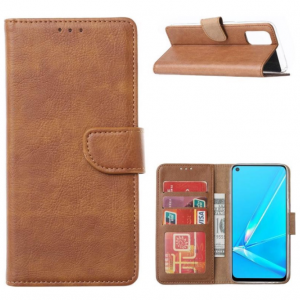 Hoesje geschikt voor Oppo A52  hoesje book case Bruin