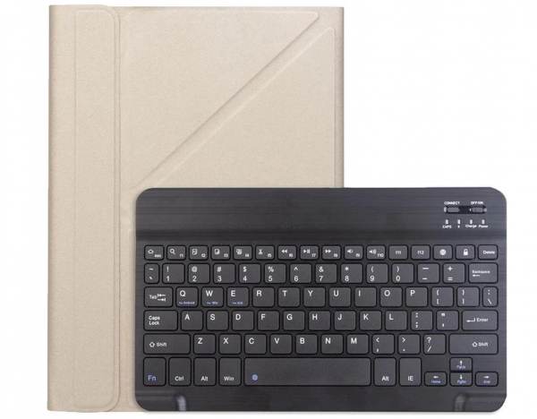 Hoesje geschikt voor Lenovo Tab met Draadloze Toetsenbord en Hoes 7 Inch Tablet Lenovo Pu Leder Bluetooth Keyboard - goud