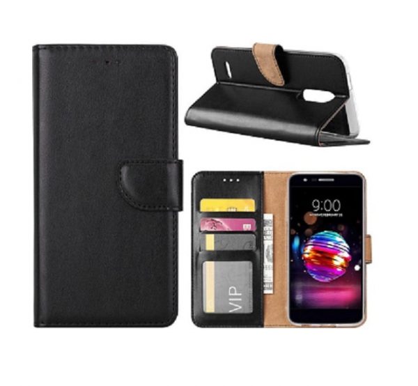 Hoesje geschikt voor LG K10 (2018) - Bookcase Zwart - portemonee hoesje